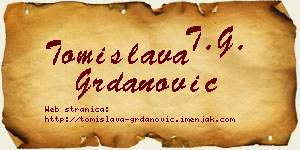 Tomislava Grdanović vizit kartica
